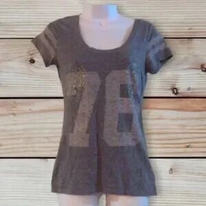 Gray Scoop Neck Tee with Number 78